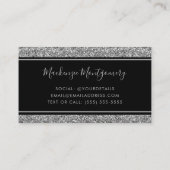 Luxuriöser Black Silver Sparkle Dripping Glitzer Visitenkarte (Rückseite)