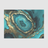Luxuriöser Blaugrüner Achat Geode Goldmarmor Seidenpapier (Vorderseite)