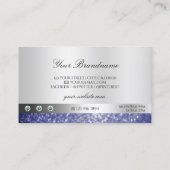 Luxuriöser Blue Glitzer mit Logo Shimmery Silver Visitenkarte (Rückseite)