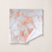 Luxuriöser Blush Glitzer Weißrosa Marmor Badhandtuch Set (Waschlappen)