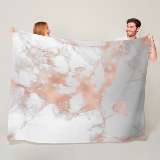 Luxuriöser Blush Glitzer Weißrosa Marmor Fleecedecke (Beispiel)