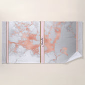 Luxuriöser Blush Glitzer Weißrosa Marmor Strandtuch (Vorderseite)