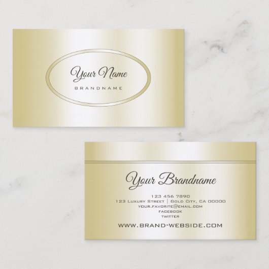 Luxuriöser Champagner Golden Beruflich und modern Visitenkarte (Vorne/Hinten)