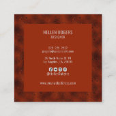 Luxuriöser dunkelroter monochromatischer Hintergru Quadratische Visitenkarte (Rückseite)