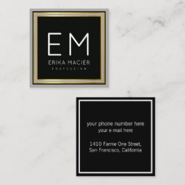 luxuriöser, eleganter Schwarz-Quadrat-Pro Quadratische Visitenkarte