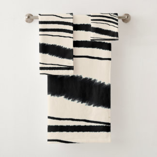 LUXURIÖSER EXOTISCHER ZEBRA-TIERDRUCK-BADEHANDTUCH BADHANDTUCH SET