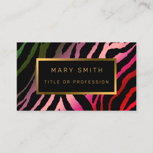 Luxuriöser, farbenfroher Tiger fügt Ihren Text hin Visitenkarte (Vorderseite)