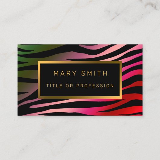 Luxuriöser, farbenfroher Tiger fügt Ihren Text hin Visitenkarte (Vorderseite)