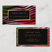 Luxuriöser, farbenfroher Tiger fügt Ihren Text hin Visitenkarte (Vorne/Hinten)