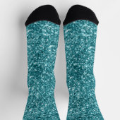 Luxuriöser Funkelnd Aquamariner Glitzer Socken (Oben)
