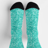 Luxuriöser Funkelnd türkisfarbener Glitzer Socken (Oben)