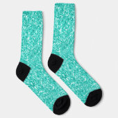 Luxuriöser Funkelnd türkisfarbener Glitzer Socken (Rechts)