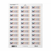 Luxuriöser funkelnder Schmetterling Rücksendeadres (Vorne)