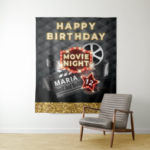 Luxuriöser Geburtstag Movie Night Wandteppich