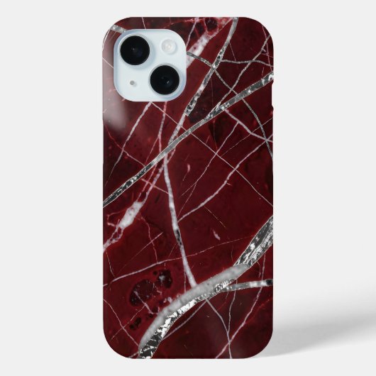 Luxuriöser glänzender roter Marmor Case-Mate iPhone Hülle (Rückseite)