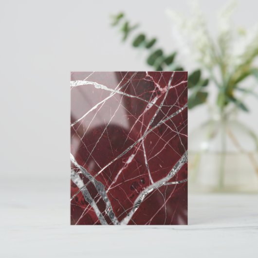 Luxuriöser glänzender roter Marmor Postkarte (Stehend Vorderseite)