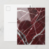 Luxuriöser glänzender roter Marmor Postkarte (Vorne/Hinten)