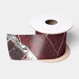 Luxuriöser glänzender roter Marmor Satinband