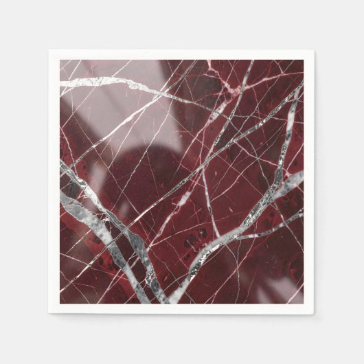 Luxuriöser, glänzender roter Marmor Serviette (Vorderseite)
