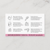 Luxuriöser Glitzer Rosa Haarverlängerungen nach Pf Visitenkarte (Rückseite)