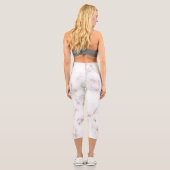 Luxuriöser Glitzer Rosa weißer Marmor Capri Leggings (Rückseite)