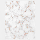 Luxuriöser Glitzer Rosa weißer Marmor Fleecedecke (Vorderseite)