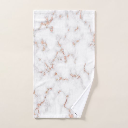 Luxuriöser Glitzer Rosa weißer Marmor individuell Badhandtuch Set (Handtuch)