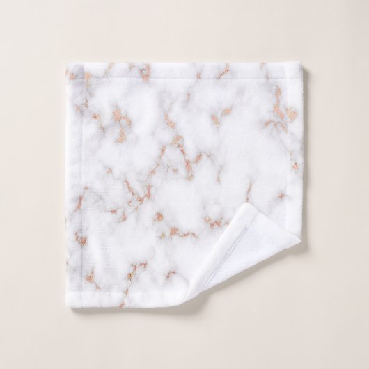 Luxuriöser Glitzer Rosa weißer Marmor individuell Badhandtuch Set (Waschlappen)
