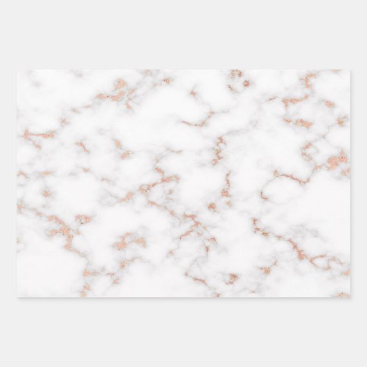 Luxuriöser Glitzer Rosa weißer Marmor individuell  Geschenkpapier Set (Vorderseite 2)