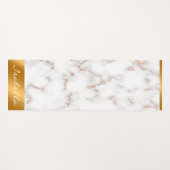 Luxuriöser Glitzer Rosa weißer Marmor individuell Yogamatte (Vorderseite (Horizontal))