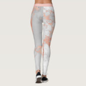Luxuriöser Glitzer Weißrosa Marmor Text hinzufügen Leggings (Rückseite)