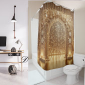 Luxuriöser Gold Celebration Arch: Elegante Hochzei Duschvorhang