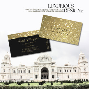 Luxuriöser Gold Glitzer hell mit Sparkle Stars Visitenkarte