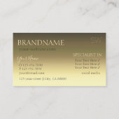 Luxuriöser Gold Modern Mirror Schriftart mit Monog Visitenkarte (Rückseite)
