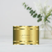 Luxuriöser Goldeffekt Beruflich und Edelstahl Visitenkarte (Stehend Vorderseite)