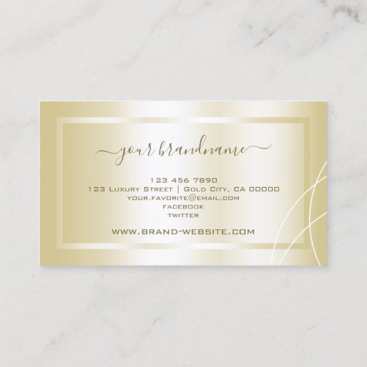 Luxuriöser Goldeffekt Beruflich und stilvoll Visitenkarte (Rückseite)