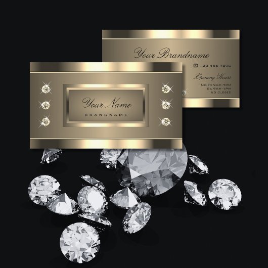 Luxuriöser Goldeffekt mit schimmernden Rhinestones Visitenkarte