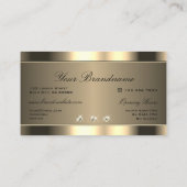Luxuriöser Goldeffekt mit schimmernden Rhinestones Visitenkarte (Rückseite)
