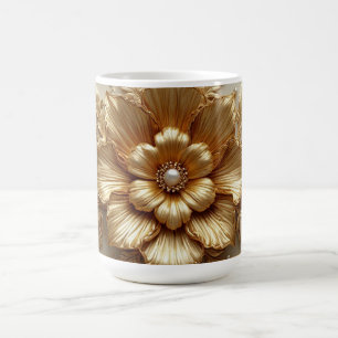 Luxuriöser goldener Blumenrahmen Kaffeetasse