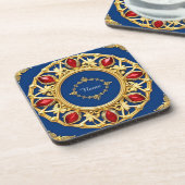 Luxuriöser Goldener Herzrahmen Getränkeuntersetzer (Linke Seite)