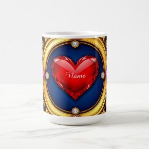Luxuriöser Goldener Herzrahmen Kaffeetasse