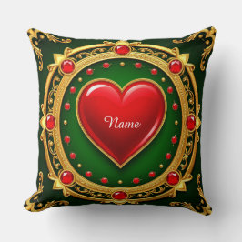 Luxuriöser Goldener Herzrahmen Kissen