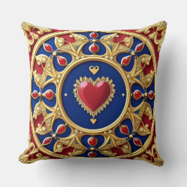 Luxuriöser Goldener Herzrahmen Kissen