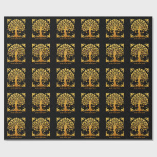 Luxuriöser Goldener Lebensbaum Geschenkpapier