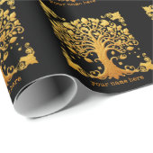 Luxuriöser Goldener Lebensbaum Geschenkpapier (Rolleneckpunkt)