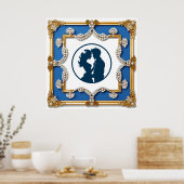 Luxuriöser goldener Rahmen mit Perlen verziert Poster (Küche)