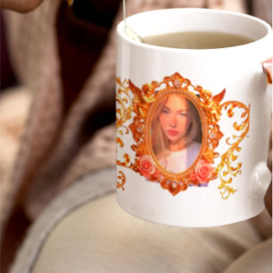 Luxuriöser Goldrahmen für Ihre Fotos Personalisi Kaffeetasse