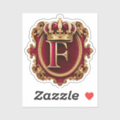 Luxuriöser Goldrahmen mit gekröntem Monogramm Aufkleber (Blatt)