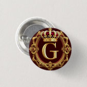 Luxuriöser Goldrahmen mit gekröntem Monogramm Button (Vorne & Hinten)