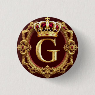 Luxuriöser Goldrahmen mit gekröntem Monogramm Button
